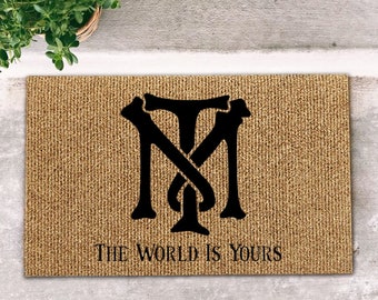 Felpudo de Tony Montana, alfombras Scarface, regalo para una noche de cine con la película Mafia, póster de Al Pacino, lienzo Scarface, regalo de decoración del hogar Scarface, alfombra de bienvenida
