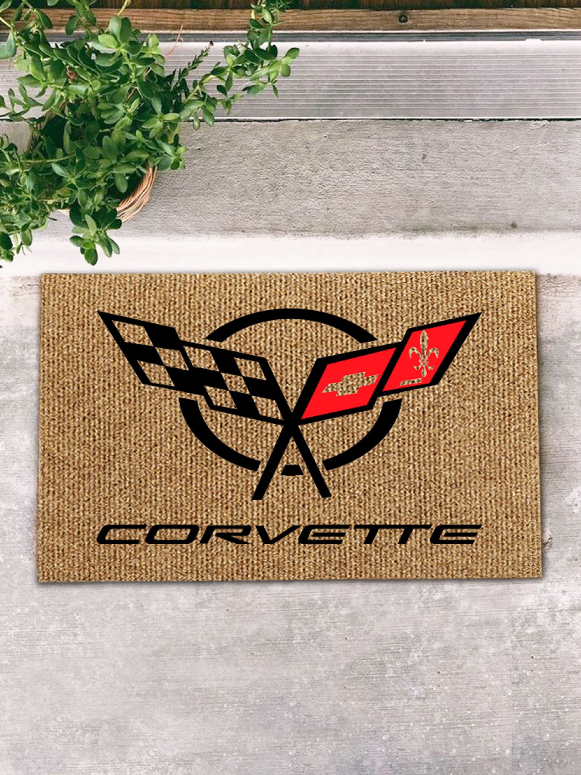 C5 Corvette Red Diamond Plate Aluminum Floor Mats 2pc
