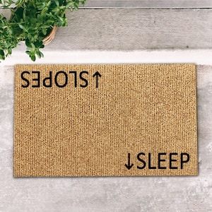 Slopes and Sleep Doormat,Ski Lodge Gift, Ski Home Decor, Vintage Home Decor, Winter Custom Doormat Gift, Funny Ski Birthday Gift, Shirt Svg