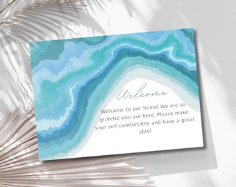 Airbnb Welcome card, Rental home Letter, VRBO card for guest, Welcoming Note, Wedding Thank you/Welcome Card, Personal Customizable text,