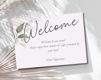 Custom Welcome Card, Personalized Airbnb Greeting Card for Guests, Unique Hospitality Gift for Hosts