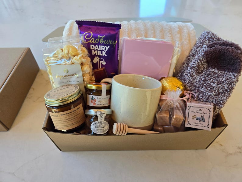 Cozy Night in Gift Box | Comfort Care Package | Blanket & Candle Gift