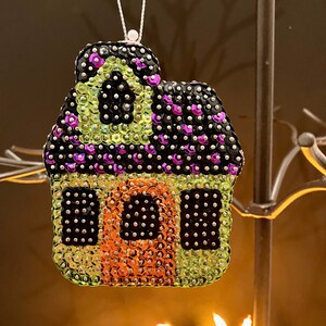 Sequin Haunted House Ornament Halloween