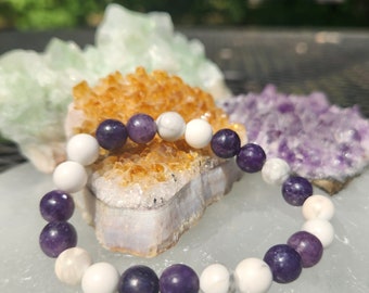 Lepidolite and White Howlite