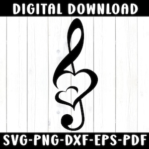 Verknüpfte Herzen Violinschlüssel, Musik Noten, zwei Herzen svg Musiknoten, Herzen svg, Musik Note Herzen, Musik Noten Aufkleber, Silhouette