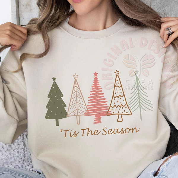 Tis The Season Svg, Boho Christmas Trees Svg, Christmas png, Whimsical Christmas Png, Christmas Tree Svg, Png For Shirt, Png File For Shirt