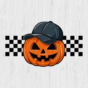 Pumpkin Face Halloween Boy Kid Fall Printable Clip Art, Ball Cap, Kids Halloween Png, Waterslide, Sublimation Design, Retro Halloween Png