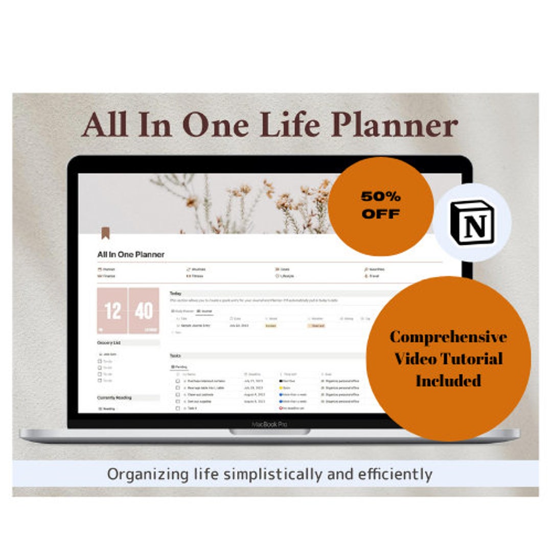 Notion Template Life Planner All in One Template Notion - Etsy Australia