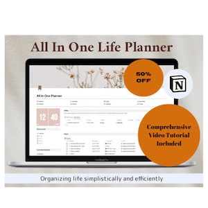 Notion Template Life Planner All in One Template Notion Dashboard | ADHD Personal Planner Ultimate Notion Calendar Minimal Aesthetic Planner