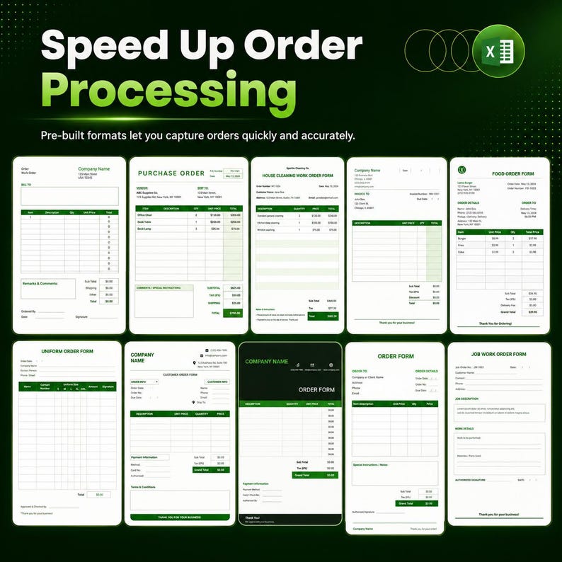 Insio Order Form 50 Editable Order Form Templates Bundle | Purchase Order & Invoice ...