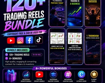 120+ Trading Reels Bundle | Stock Market Reels | Forex Content Pack | Crypto Trading Videos | Instagram TikTok Reels
