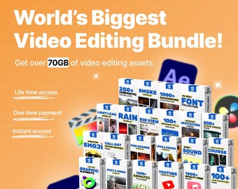 Paquete de edición de video / Transiciones, LUT, superposiciones, títulos y efectos de sonido / Recursos de edición de Premiere Pro, After Effects y Final Cut