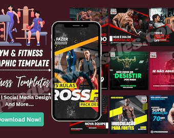 Bearbeitbares Fitnessstudio Fitness Poster Vorlagen: Flyer Designs (Photoshop)