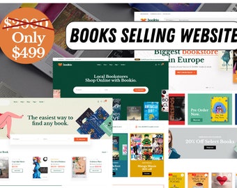 Book selling Website, Ready-to-use website, premium website, book, web page design, book site design, WordPress website, WordPress Store,