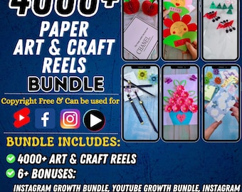 4000+ art and Craft reels: Reels Bundle, Art Reels Bundle, Paper Art Reels, Art Reels for YouTube, Instagram, Tiktok, etc Reels bundle