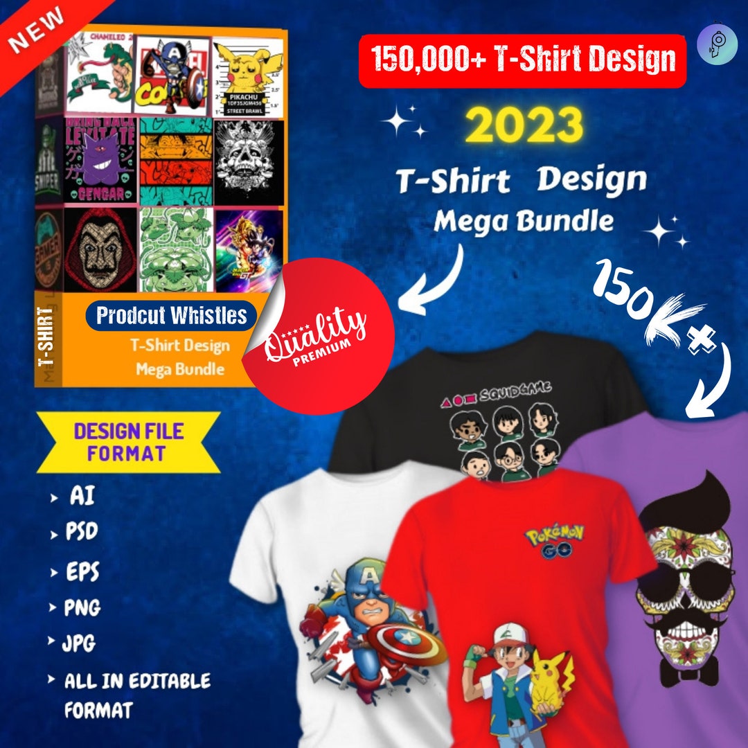 150K Tshirt Design Bundle Mega Tshirt Design Collection Etsy