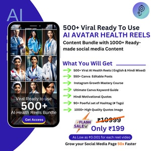 AI English Health Reels Bundle Ready to Use Health Reels—for Your Instagram, Youtube, Tik Tok. Grow Your Channel with Health Reels.
