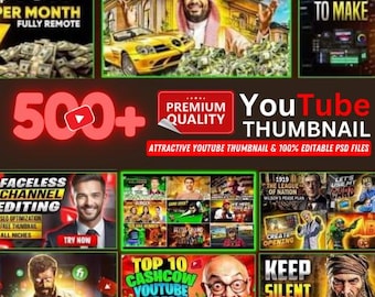 500+ YouTube Thumbnail Templates: Editable PSD & Canva Designs