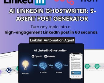 Ghostwriter LinkedIn AI | Przepływ pracy generatora postów z 3 agentami | Automatyzacja angażujących treści LinkedIn dzięki n8n + OpenAI