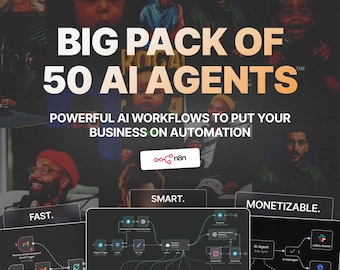 Más de 50 flujos de trabajo de automatización con IA para n8n: Contenido, Generación de leads, Bots (Descarga digital)