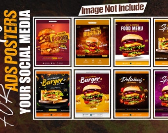 Editable Burger Flyer Template: Restaurant Marketing (Digital Product)