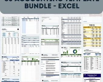 Paquete de 65 plantillas de contabilidad definitivas de Excel, plantillas de hojas de cálculo de Excel, plantillas comerciales, plantillas de Excel comerciales, plantillas de Excel