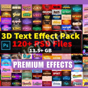 3D Text effect Pack, Text Effect, 3D Template, 3D Editable text, Editable Text effect, Text Effect Template, Premium text Effect, 3D Text