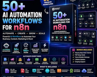 50+ AI Automation Workflows for n8n | AI Agents, Content Creation, Lead Generation & Business Automation Bundle