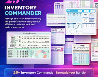 Inventory Management Template Bundle | 25+ Stock Tracker Spreadsheets | Excel & Google Sheets | Inventory Control System