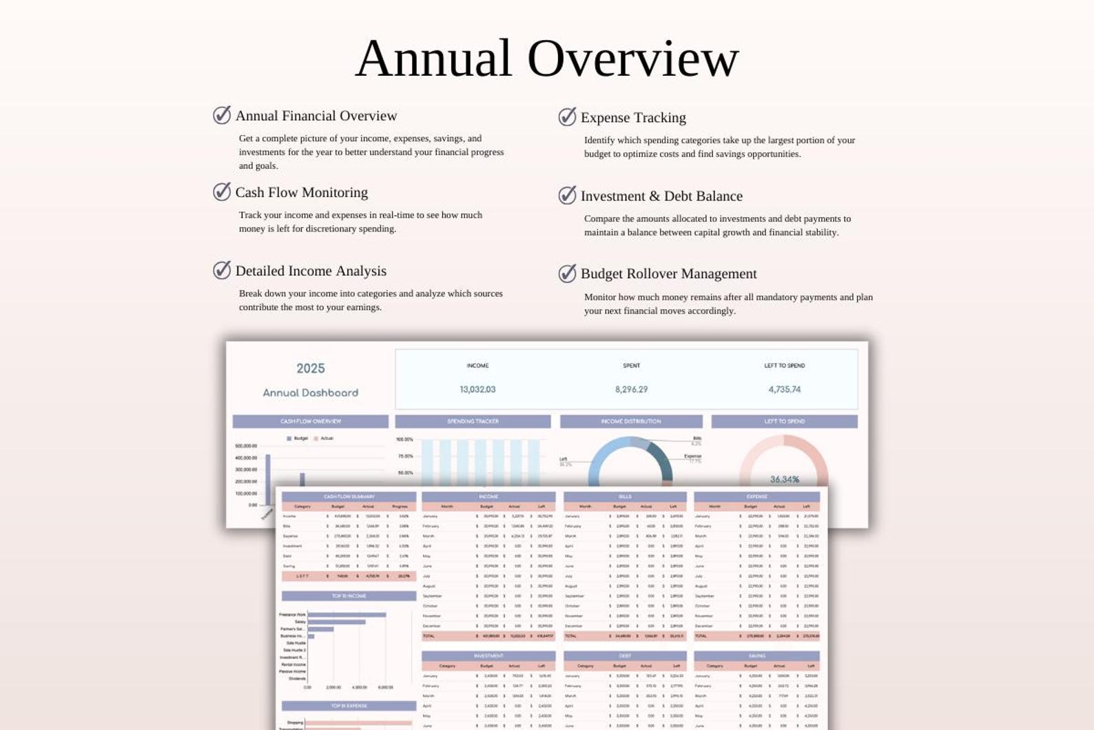 Annual Zero-based Budget Spreadsheet | Zero Based Budget Template for ...