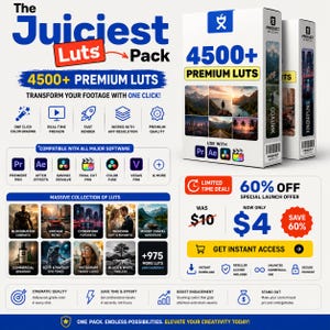 4K+ Premium LUTs Bundle | Cinematic Color Grading Pack | Premiere Pro, DaVinci Resolve, Final Cut Pro & After Effects LUTs