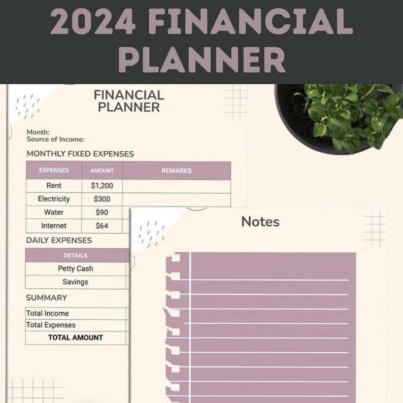 2024 Financial Planner Template Design, Financial Planner Template