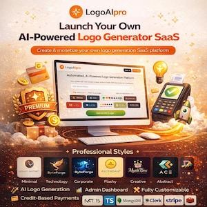 AI Logo Generator SaaS | Next.js Logo Maker App | Credit-Based Logo AI Software | Full Source Code