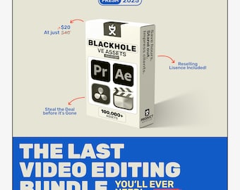 Blackhole Video Editing Assets Bundle: 10,000+ Overlays, LUTs, Transitions
