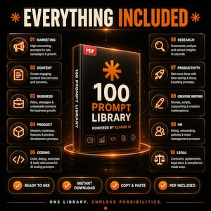 100 Claude AI Power Prompts | Claude Prompt Bundle | Business, Marketing, Coding, Writing & Productivity AI Prompt Pack image 2