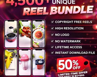 4500+ Copyright-Free Reels Bundle | Ready-to-Post Social Media Videos | Instagram, TikTok and YouTube Shorts