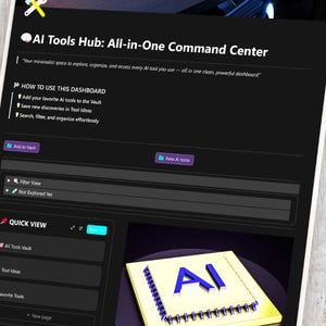 AI Tools Hub Notion Template | All-in-One Dashboard for AI Apps | Track & Organize Your Favorite AI Tools