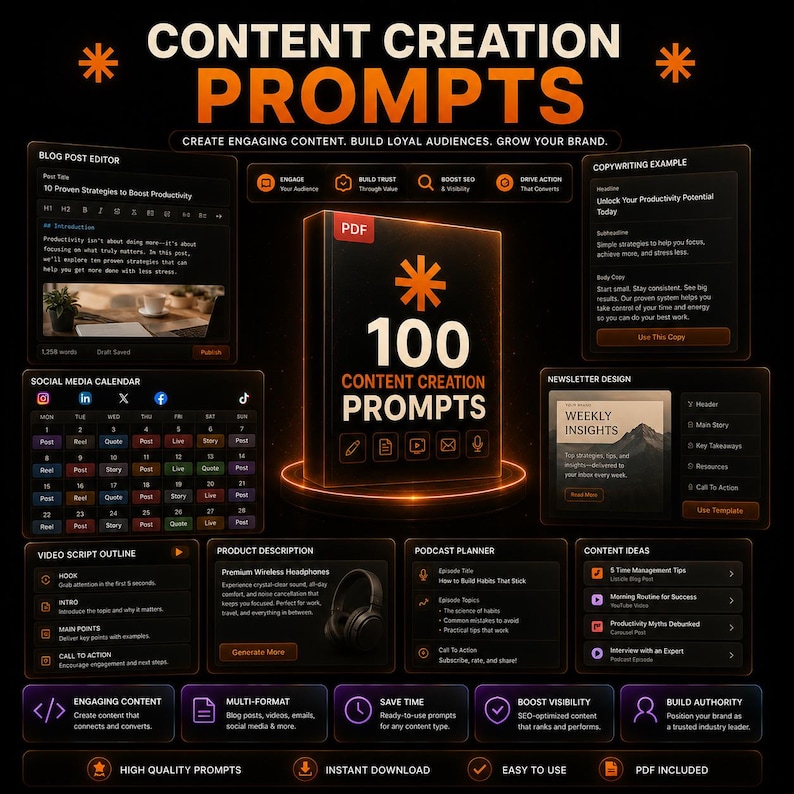 100 Claude AI Power Prompts | Claude Prompt Bundle | Business, Marketing, Coding, Writing & Productivity AI Prompt Pack image 7