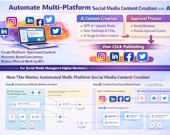 AI Social Media Automation Workflow | Multi-Platform Content Generator | Instagram Facebook LinkedIn Twitter AI Posting System |n8n Workflow