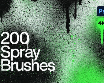 200 Spray Paint Photoshop Brushes | 4K Graffiti & Splatter Brushes | Urban Spray Effects for Photoshop
