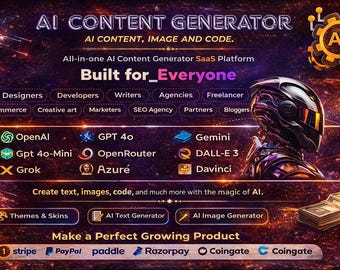 All-in-One AI Content Generator | Text, Image, Video, Voice, Chat & Code Tools | GPT-4, Claude, Gemini, Dall-E, Stable Diffusion