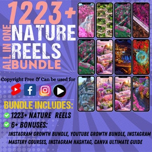 Nature Reels Bundle | 1223+ Nature Reels | Mega Nature Reels Bundle | Nature Reels for Instagram, Tiktok, Facebook.