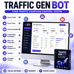 Traffic Gen Bot – Webbplatstrafikgenerator, SEO-trafikverktyg, sökordsrankningsspårare, programvara för social trafik, digital programvara för Windows