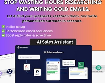 AI Sales Assistant | Prospect Research & Email Writer | Automate Cold Emails, Lead Generation and Outreach | CRM Sales Tool