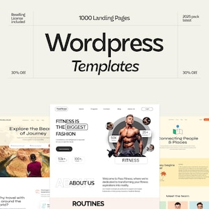 May include: A website design template for a fitness business. The template features a photo of a muscular man lifting weights, with text that says "Fitness is the biggest fashion". The template also includes a section about the business, a section about routines, and a section about connecting people and places.
