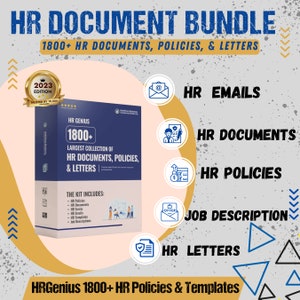 Paquete de más de 1800 políticas y plantillas de RR. HH. / Paquete de documentos de RR. HH. / Paquete de más de 1800 correos electrónicos, políticas, cartas y plantillas de descripción de puestos de RR. HH. / Plantillas.
