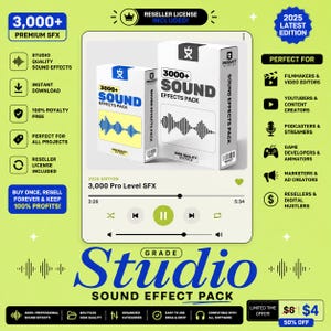 Über 3000 Premium-Soundeffekte | Lizenzfreie SFX-Sammlung | WAV-Audio für Videobearbeitung, YouTube, Spiele & Podcasts