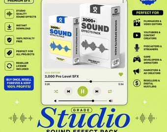 3000+ Premium Sound Effects Pack | Royalty-Free SFX Bundle | WAV Audio for Video Editing, YouTube, Games & Podcasts
