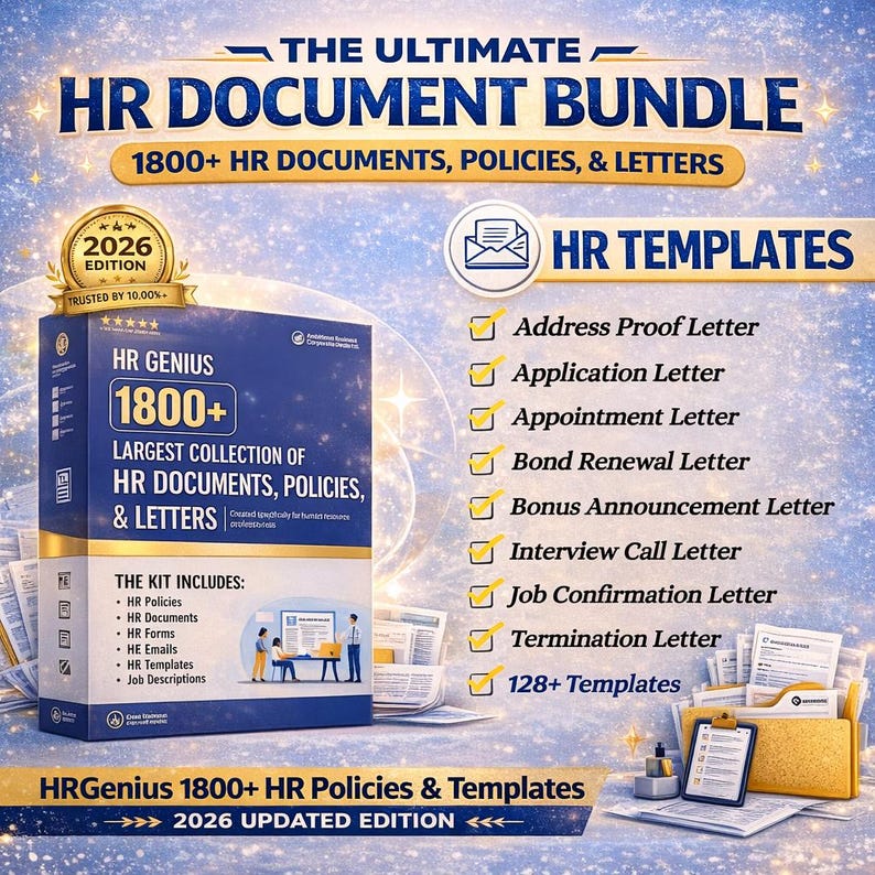 HR-Vorlagen-Bundle | 1800+ bearbeitbare HR-Dokumente, Richtlinien, Formulare und Stellenbeschreibungen | Small Business HR-Toolkit Bild 4