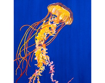 Jellyfish watercolor, Jellyfish painting, Jellyfish art, Jellyfish wall art, Jellyfish decor, watercolor, jellyfish, jellyfish fine art